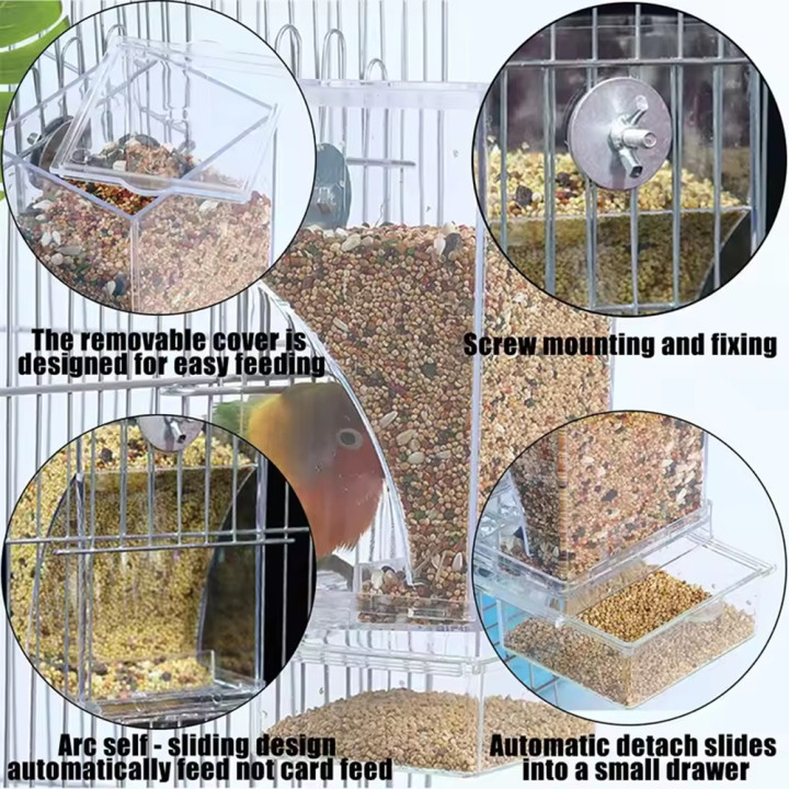 Comedero Transparente Antiderrames para Loros y Aves | repuestos.prologyc.es