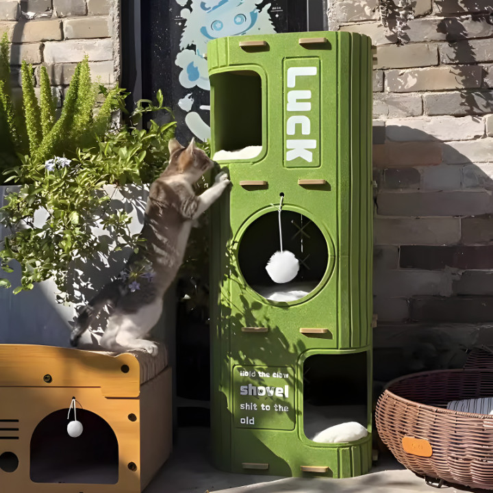Casa Nido Multicapa para Gatos con Rascador y Refugio | prologyc.es
