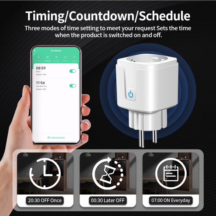 Enchufe Inteligente TUYA WiFi Zigbee 3.0 con Monitor Consumo | repuestos.prologyc.es