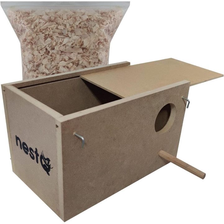 Nido de Madera para Agapornis e Inseparables con Viruta | repuestos.prologyc.es