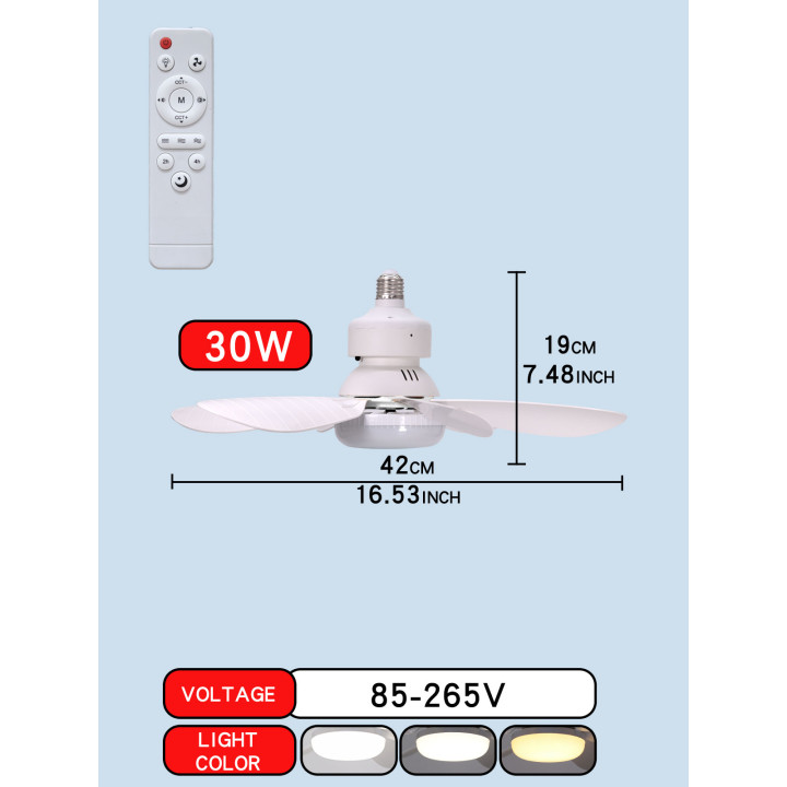 Lámpara de Techo LED E27 Regulable 30W 40W con Mando | prologyc.es