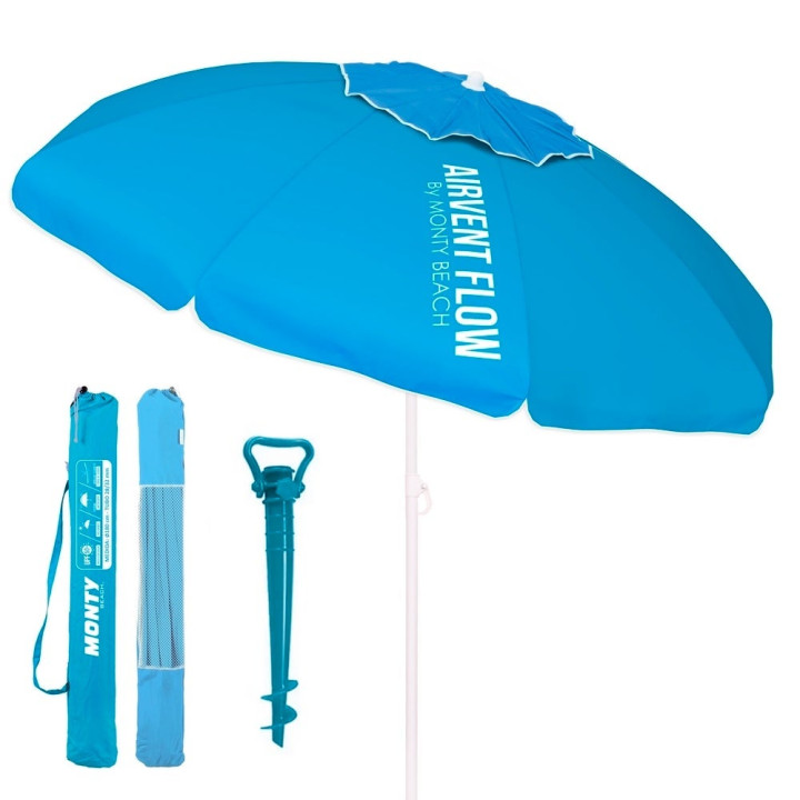 Sombrilla de Playa 200 cm UV50+ Antiviento con Soporte Arena | prologyc.es | repuestos.prologyc.es