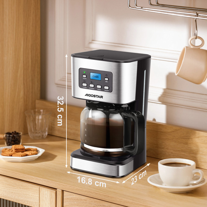Cafetera de Goteo AIGOSTAR Darcy X 950W 12 Tazas Programable | prologyc.es | repuestos.prologyc.es