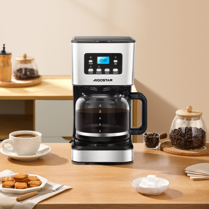 Cafetera de Goteo AIGOSTAR Darcy X 950W 12 Tazas Programable | prologyc.es | repuestos.prologyc.es