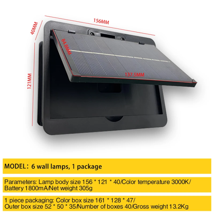 Lámpara Solar LED de Pared Impermeable 4 6 8 LED para Jardín | prologyc.es | repuestos.prologyc.es