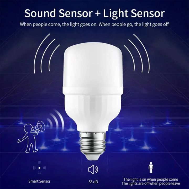 Bombilla LED E27 con Sensor de Sonido y Luz 220V Encendido Automático | prologyc.es | repuestos.prologyc.es
