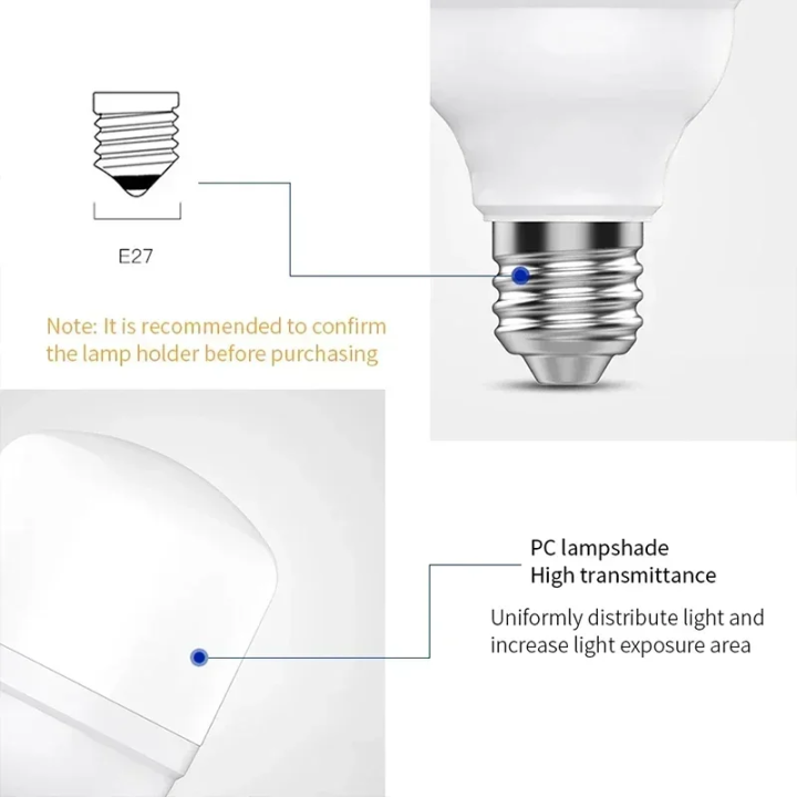Bombilla LED E27 con Sensor de Sonido y Luz 220V Encendido Automático | prologyc.es | repuestos.prologyc.es