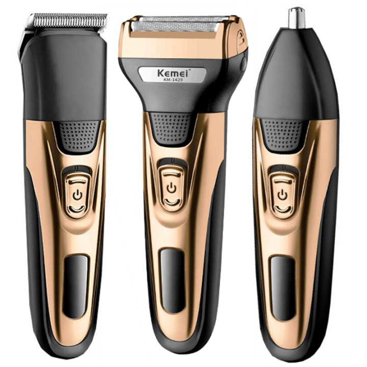 Kit de Aseo Kemei 3 en 1 Recortadora Barba Pelo Nariz | prologyc.es | repuestos.prologyc.es