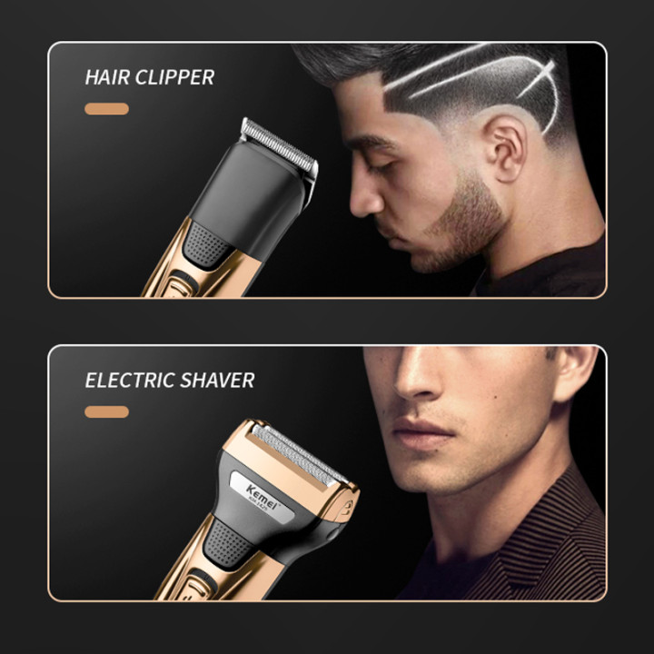 Kit de Aseo Kemei 3 en 1 Recortadora Barba Pelo Nariz | prologyc.es | repuestos.prologyc.es