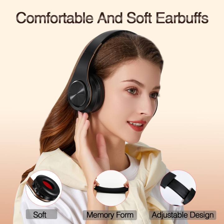 Auriculares Bluetooth Inalámbricos Dorados con Micrófono | prologyc.es | repuestos.prologyc.es
