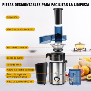 Exprimidor Centrífugo 400W con Boca Ancha de 65 mm y Depósito de 500 ml | prologyc.es | repuestos.prologyc.es