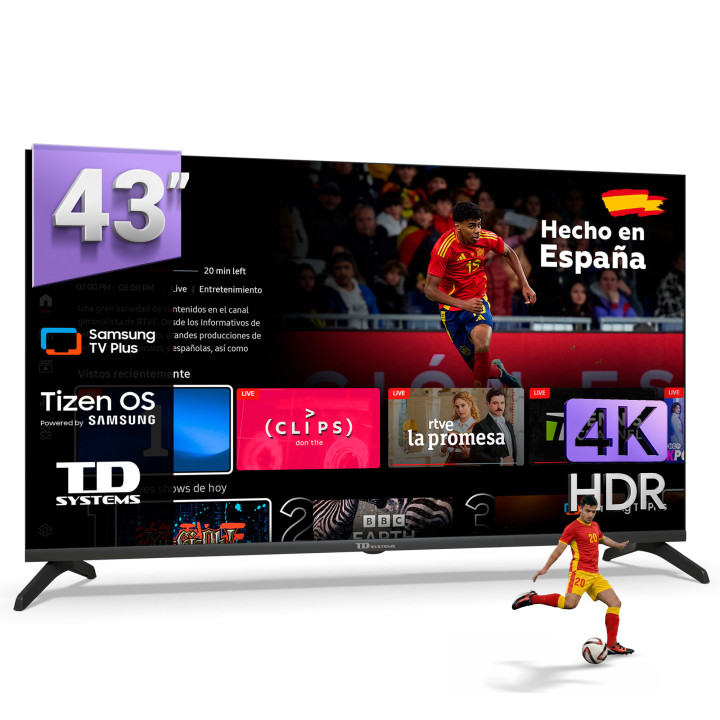 Smart TV TD Systems K43C22TIZEN 43 Pulgadas 4K UHD Tizen OS 8.0 | prologyc.es | repuestos.prologyc.es