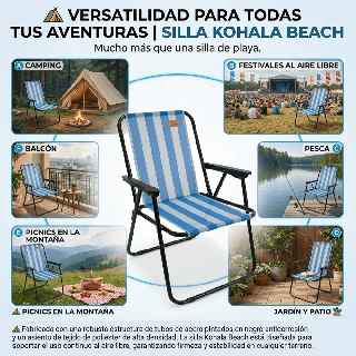 Silla de Camping Plegable DEVESSPORT Kohala para Playa Jardín y Exterior | prologyc.es | repuestos.prologyc.es