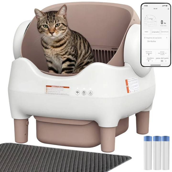 Caja de Arena Automática Autolimpiable para Gatos 65L con Control por App | prologyc.es | repuestos.prologyc.es