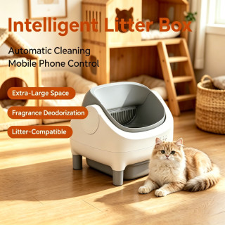 Caja de Arena Automática Autolimpiable para Gatos con WiFi y Sensor Inteligente | prologyc.es | repuestos.prologyc.es