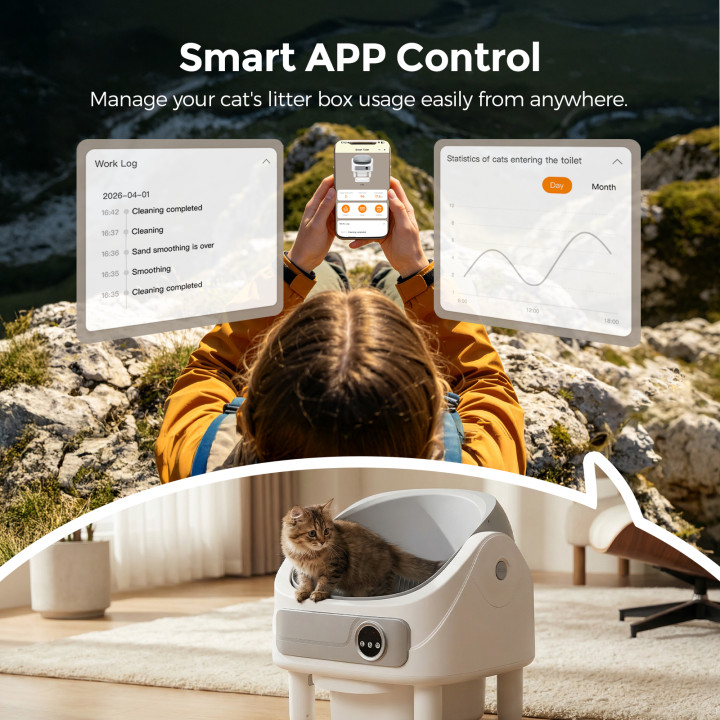 Caja de Arena Automática Patbrela Autolimpiable con Control por App y Eliminación de Olores | prologyc.es | repuestos.prologyc.e