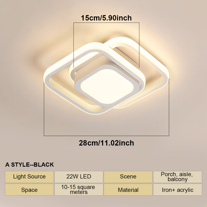Plafón LED Cuadrado Moderno para Pasillo Cocina Dormitorio y Salón | prologyc.es | repuestos.prologyc.es