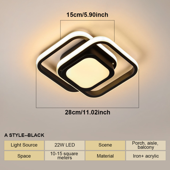 Plafón LED Cuadrado Moderno para Pasillo Cocina Dormitorio y Salón | prologyc.es | repuestos.prologyc.es