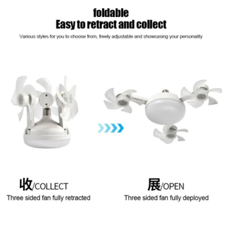 Lámpara Ventilador LED E27 50W 60W con Control Remoto y Luz Regulable | prologyc.es | repuestos.prologyc.es