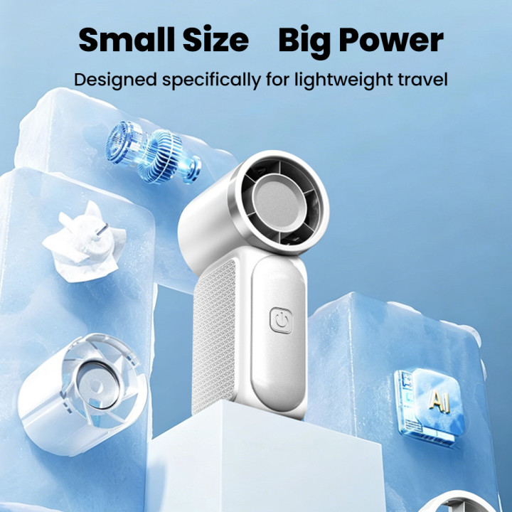 Mini Ventilador Portátil Recargable USB-C con Pantalla Digital y 5 Velocidades | prologyc.es | repuestos.prologyc.es