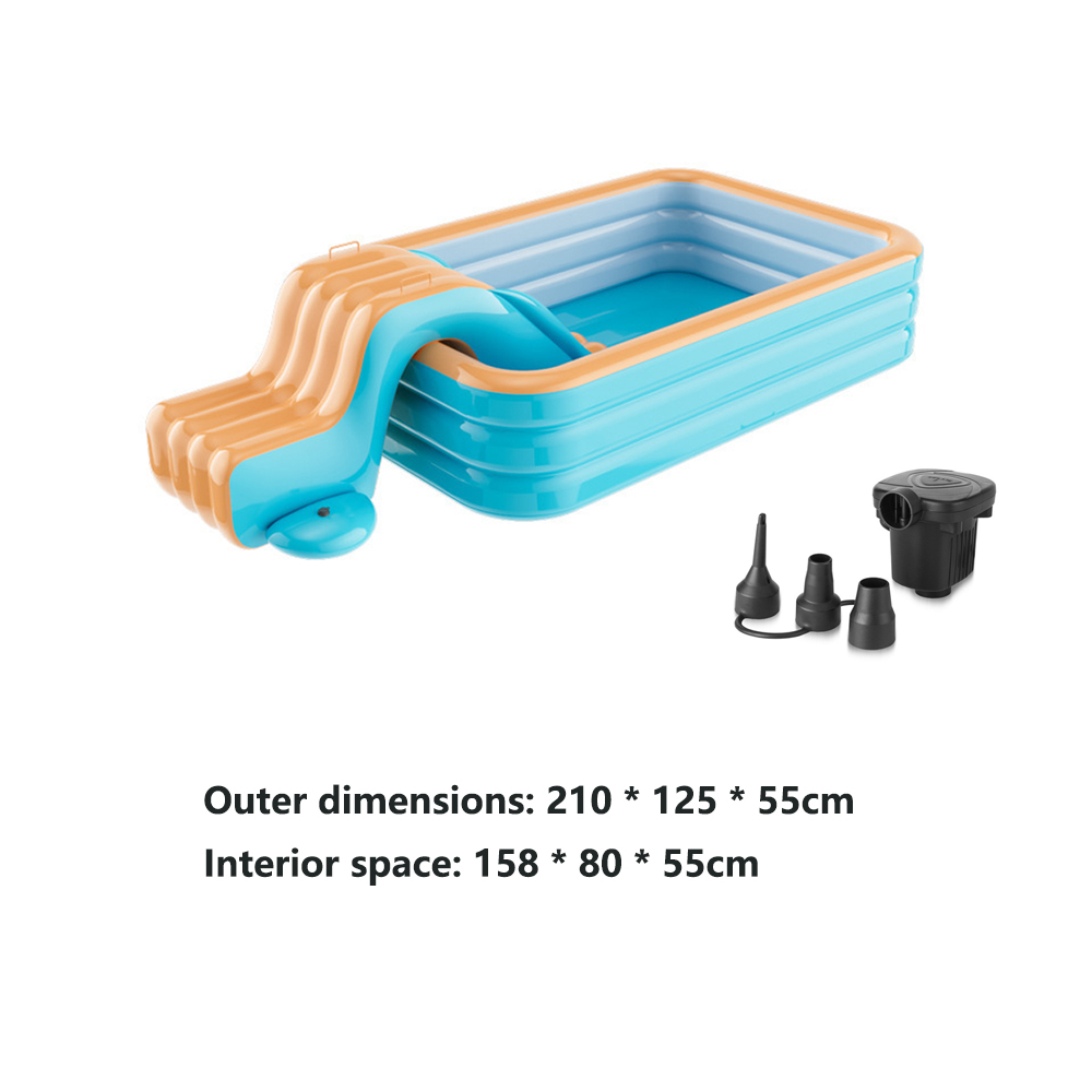 Piscina Inflable Rectangular Familiar de 2,1 m y 2,6 m Plegable para Jardín y Exterior | prologyc.es | repuestos.prologyc.es