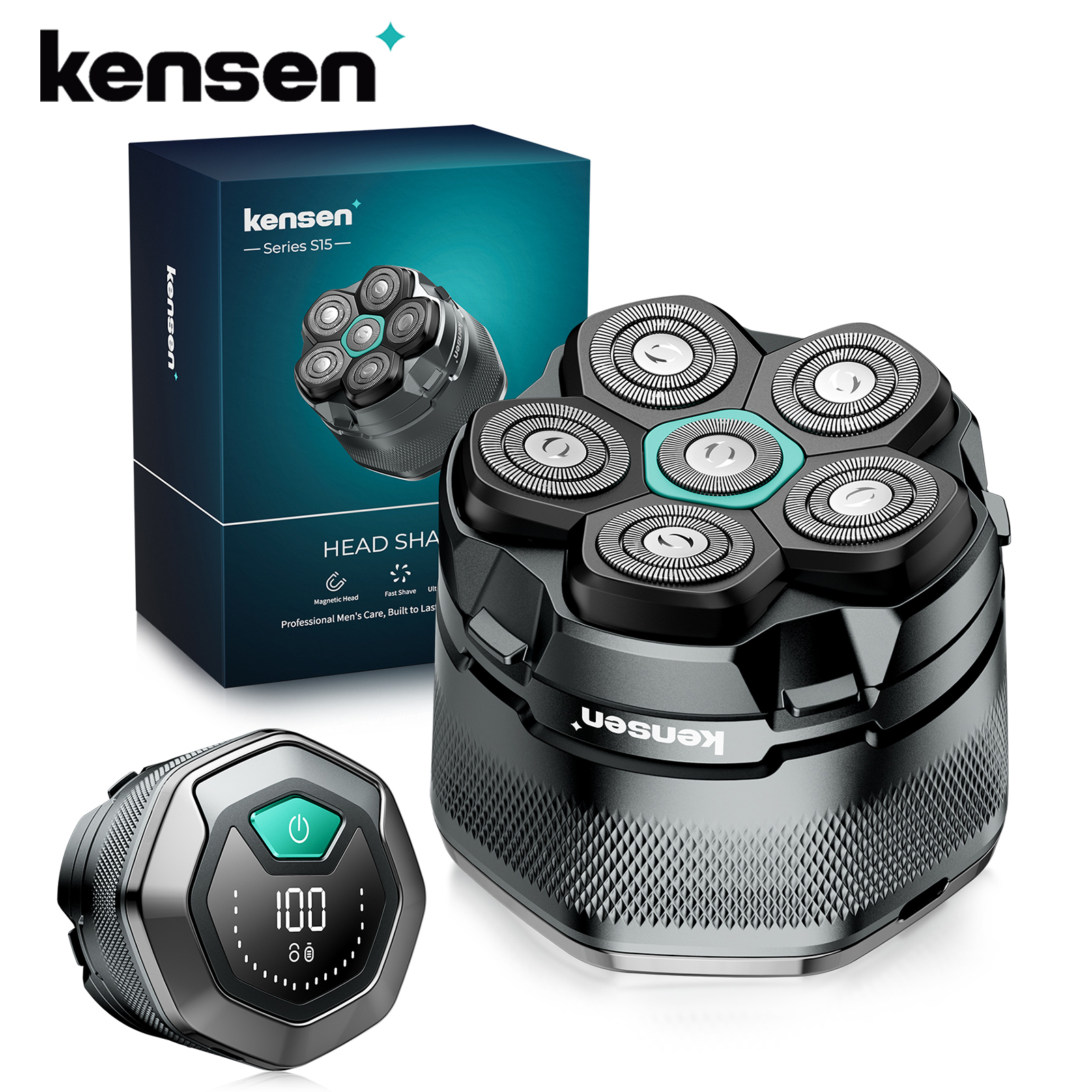 Afeitadora Eléctrica KENSEN S15 6D para Cabeza y Barba con Pantalla LED y USB Tipo C | prologyc.es