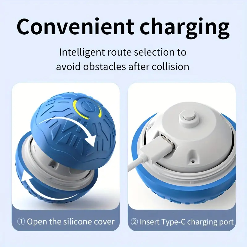 Pelota Inteligente Interactiva para Perros Recargable por USB con Movimiento Automático | prologyc.es | repuestos.prologyc.es