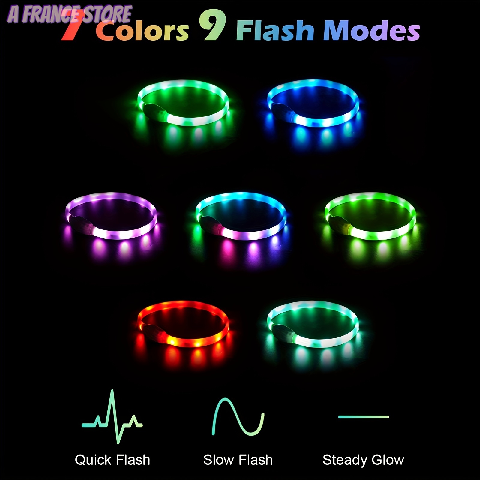Collar LED Recargable por USB para Perros de Silicona Ajustable y Recortable | prologyc.es | repuestos.prologyc.es