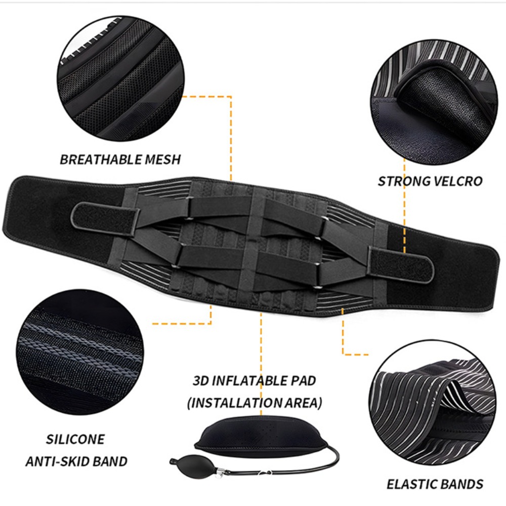 Cinturón de Soporte Lumbar con Almohadilla Inflable Ajustable para Espalda | prologyc.es | repuestos.prologyc.es