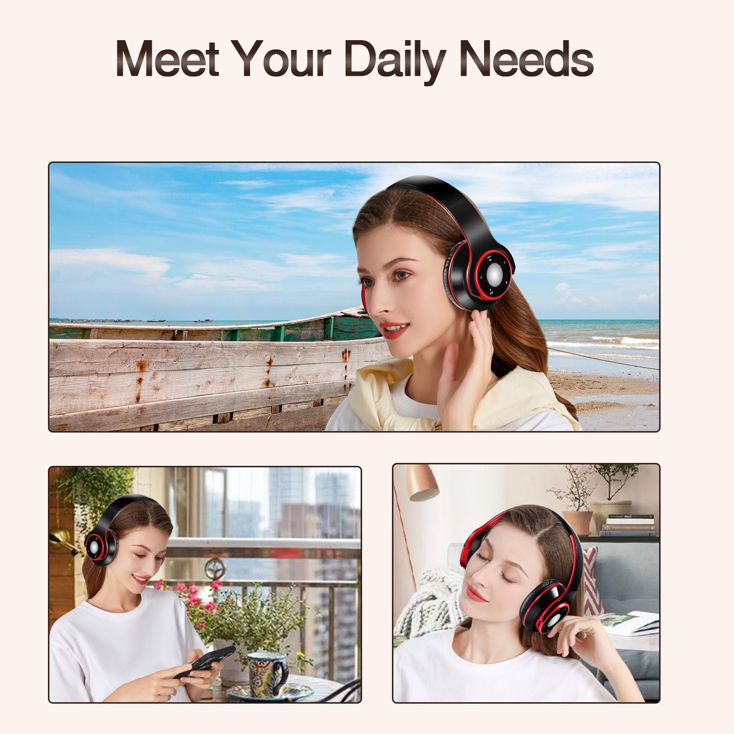 Auriculares Inalámbricos Bluetooth 5.3 Plegables con Reproductor MP3 Integrado | prologyc.es | repuestos.prologyc.es