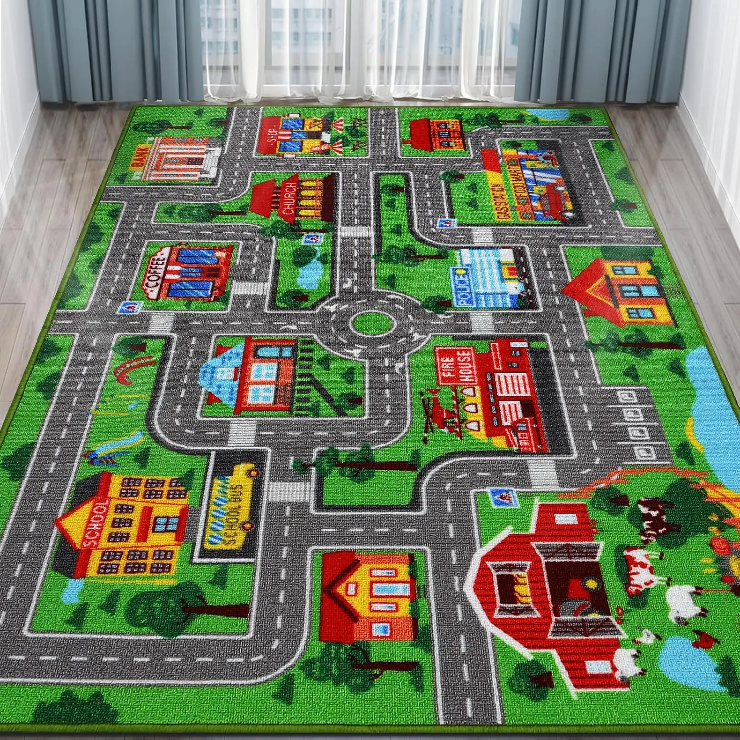 Alfombra de Juego Infantil con Diseño de Ciudad y Carreteras | prologyc.es | repuestos.prologyc.es