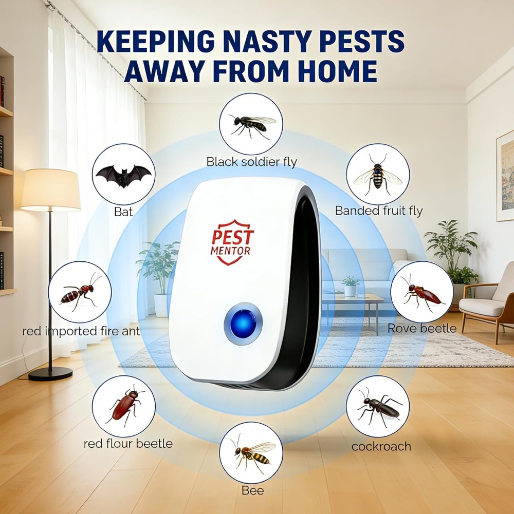 Repelente Ultrasónico de Plagas Enchufable para Mosquitos, Ratones, Hormigas, Arañas y Cucarachas | prologyc.es |