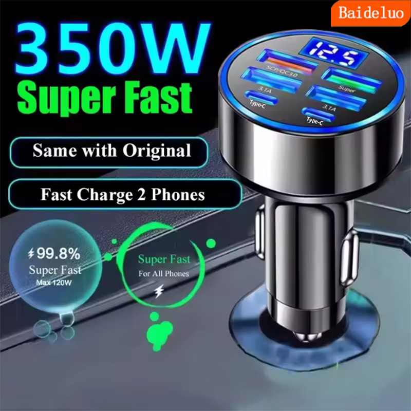 Cargador de Coche USB 350W con USB-C PD y QC3.0 para Carga Rápida | prologyc.es | repuestos.prologyc.es
