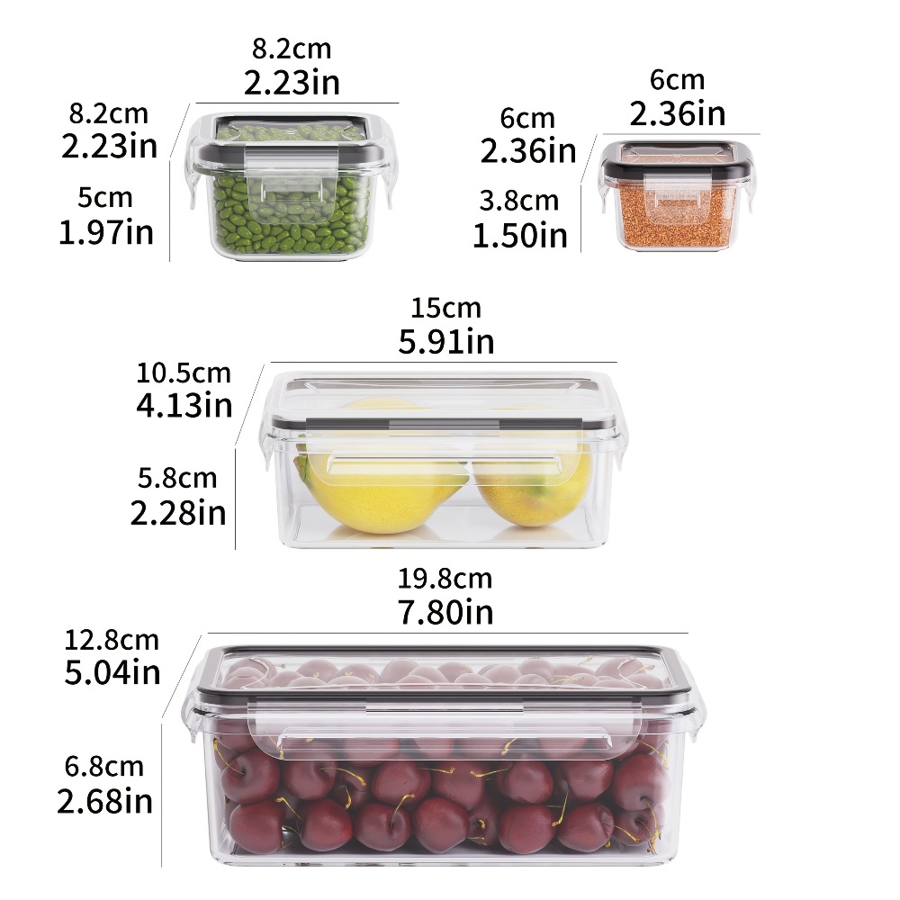 Contenedores Herméticos para Alimentos sin BPA 8 Unidades con Tapas de Bloqueo | prologyc.es | repuestos.prologyc.es