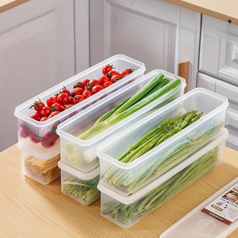 Contenedores Rectangulares Largos para Alimentos 4 Unidades Organizador de Nevera | prologyc.es | repuestos.prologyc.es
