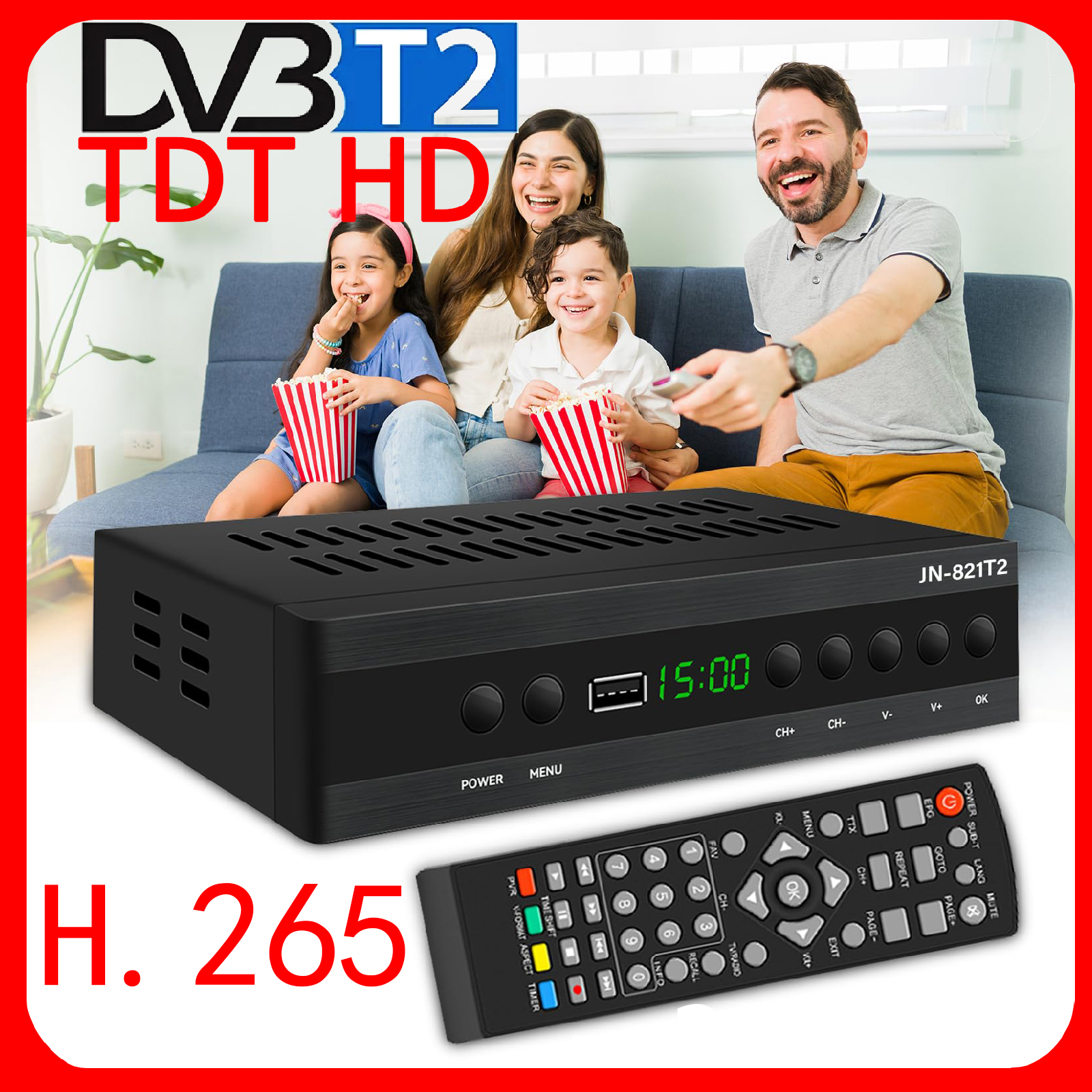 Receptor TDT HD DVB-T2 H.265 Decodificador Digital Terrestre | prologyc.es | repuestos.prologyc.es